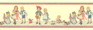Children border - dark cream